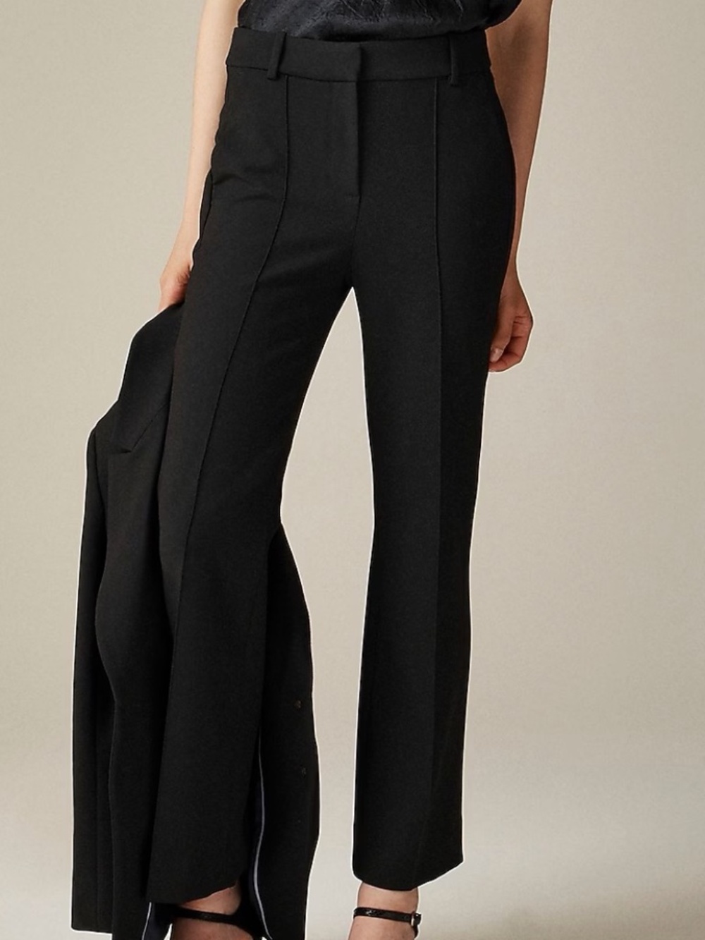 J.CREW Cropped Natalia Dress Pant, Black In 4 Season Stretch Straight Leg Size 8